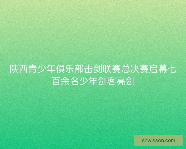 陕西青少年俱乐部击剑联赛总决赛启幕七百余名少年剑客亮剑