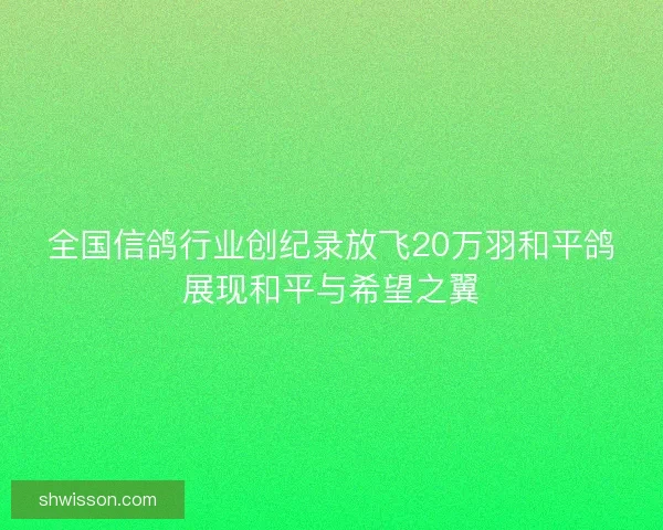 全国信鸽行业创纪录放飞20万羽和平鸽展现和平与希望之翼
