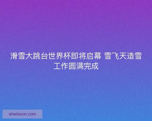 滑雪大跳台世界杯即将启幕 雪飞天造雪工作圆满完成