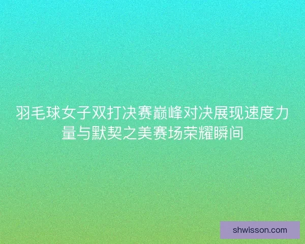 羽毛球女子双打决赛巅峰对决展现速度力量与默契之美赛场荣耀瞬间